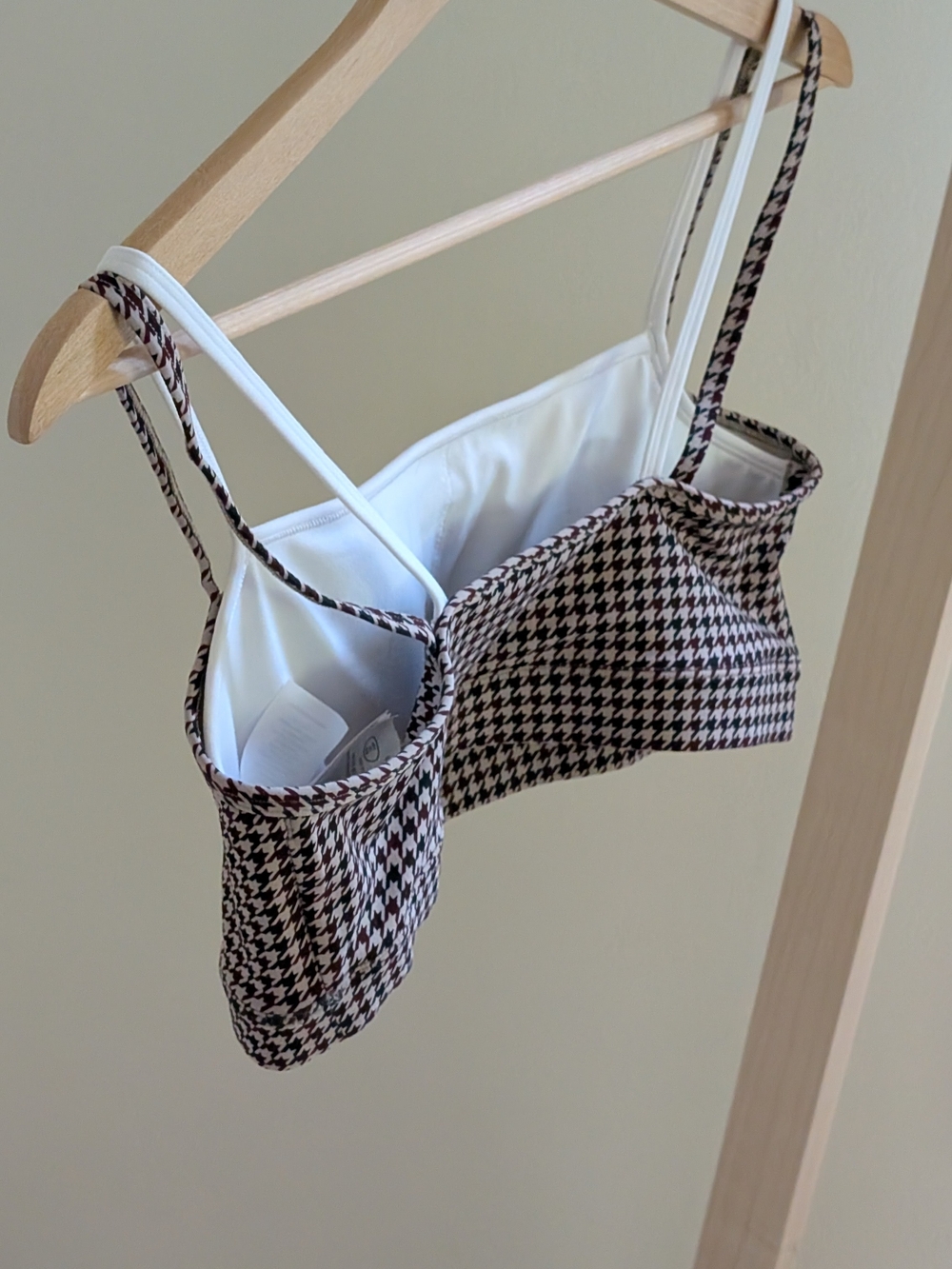 Abercrombie & Fitch YPB Double Layer Houndstooth Sports Bra In Brown - M - Picture 9 of 10